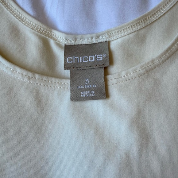 Chico's Ivory Sleeveless Scoop Neck Tank Top Women's Size XL  (Chicos Size 3) - Picture 5 of 5
